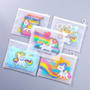MT - POUCH ZIPLOCK TRANSPARAN UNICORN / TAS ORGANIZER KARAKTER UNICORN ZIPPER