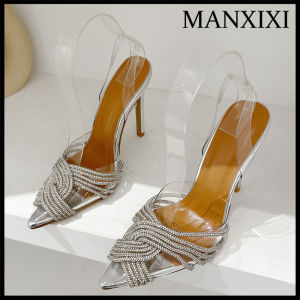 MANXIXI Fashion Women High Heels 4.33 Inches Beautiful Shiny Pearl Sandals (Size 35-42)