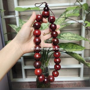 Tràng hạt niệm Phật gỗ trắc đỏ đen (gỗ tốt cực bền) size 25 ly 21 hạt