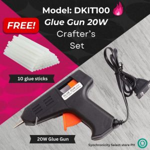 Glue Gun + 10 Glue Sticks Set - 20W | DKIT100 Set | Electric Heating Portable Hot Melt Gun