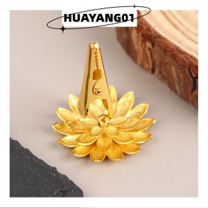 HUAYANG01 [HOT FASHION] 1ชิ้นที่วางธูปขนาดเล็กที่หนีบกลิ่นหอมของบัวกระถางธูปชาถ้วยไม้จันทน์ฐานของตกแต่งบ้าน