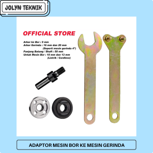 ADAPTOR MESIN BOR KE MESIN GERINDA INNER OUTER SET M10 DENGAN PENGUNCI ARBOR M10