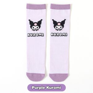 Girls Socks Middle Tube Kuromi Childrens Versatile Lower Leg Socks Long Cartoon Tube Socks Cotton
