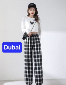QUẦN JOGGER KẺ SỌC CARO TRẮNG ĐEN RÚT DÂY THỂ THAO ỐNG RỘNG SUÔNG SIÊU HOT NHẬT BẢN NEW - DUBAI FASHION