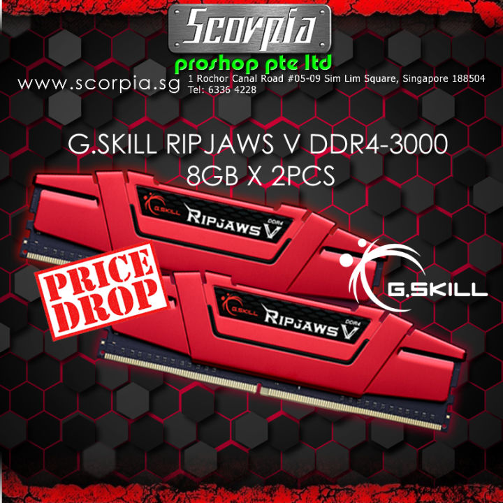G.SKILL RIPJAWS V DDR4-3000 16GB (8G X 2PCS) RAM (READY STOCK