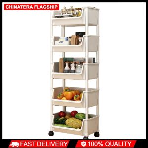 Multi-Tier Snacks Trolley with Wheel Plastic Rolling Utility Cart for Office Living Room Kitchen