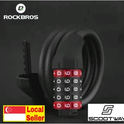 Rockbros Rks507 1.8m/1.5m/1.2m 5 Digit Combination Bicycle Lock