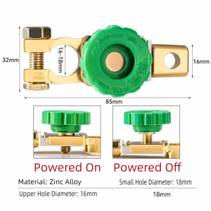 UNIITY Copper Car Battery Switch Terminal Parts Leakage Protection Quick Cut-off Switch Cut Off Switch Protector Battery Disconnect Isolator Automotive Accessories