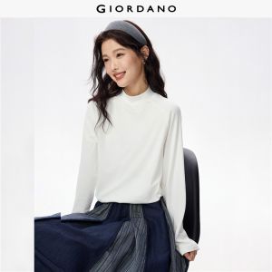 Giordano Beau Monde Women Mock neck raglan sleeve stretchy tee Free Shipping 13325788