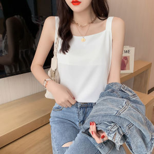 FRAN Summer Square Neck Chiffon Sleeveless Top for Women Plus Size Breathable Vest