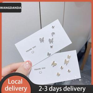[COD] WANGDANDA Ship within 24 hours 6Pcs set Simple  Stud Earring Set For Women Butterfly Zircon Earrings Girl Party Wedding Engagement Jewelry Accessories