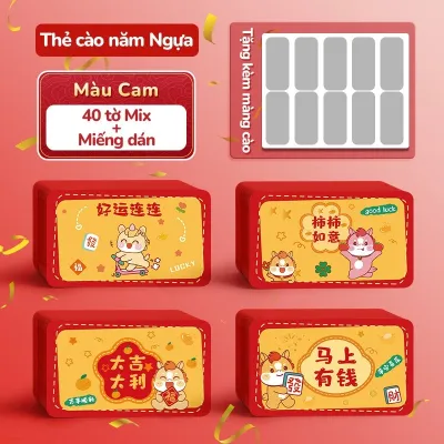 Thẻ cào may mắn 2026 - Combo 160 thẻ quà Tết dễ thương ghi lời chúc năm mới tạo niềm vui với cơ hội trúng thưởng