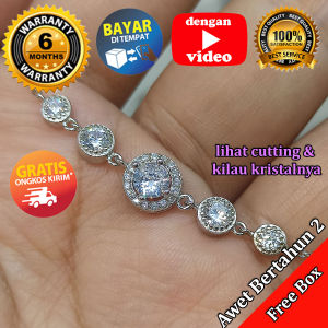 WBR 051 PROMO - Gelang Perak Sterling EMAS PUTIH ASLI KOREA (Awet 7 tahun++) Free Box Mika dengan VIDEO gelang tangan wanita elegant modis trendi diskon terbaik cck kado murah bisa bayar di tempat COD mewah terbaik garansi
