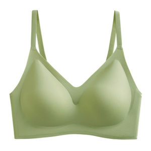 【SingaBralette】 Ice Silk Seamless Latex Bra Thin Breathable Women Simple Wireless Underwear Small Breasts Gathering Sports Bra