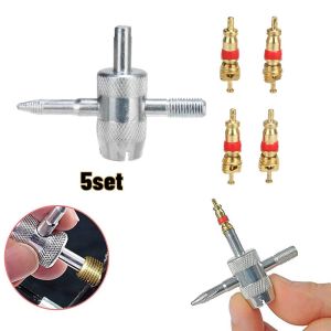 1/5set Tyre Tire Valve Repair Remover Tool Valve Core Wrench Valve Core