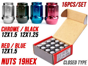 Bull Lock 19hex Wheel Lug Nuts 16pcs/set 12X1.5 OR 12x1.25 BLACK