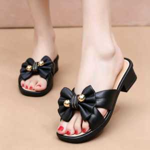 [Free Shipping] Stylish Summer Floral Accessory Sandals Elegant And Soft WomenS Slip-On Shoes Suitable For Both Indoor And Outdoor Wear With A Moderate Heel Perfect For Moms