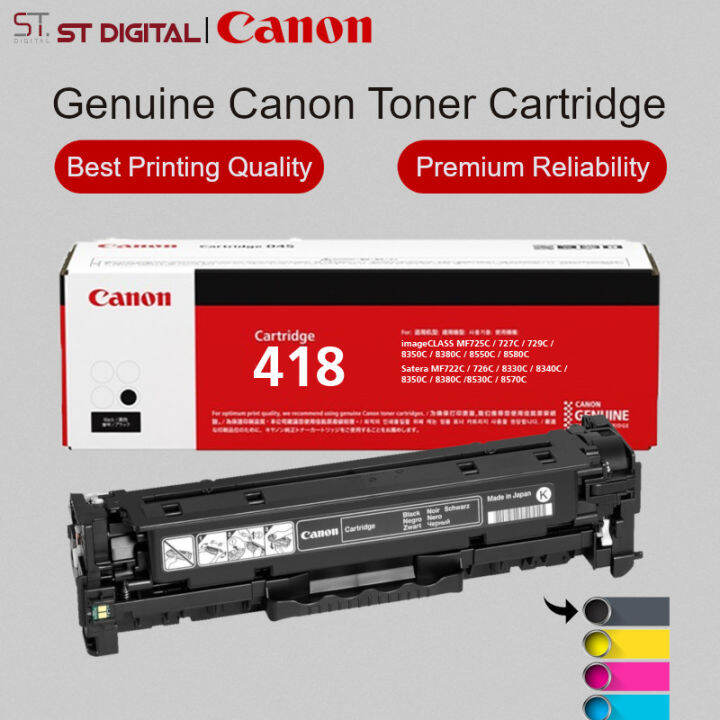 Canon Cartridge 418 Black Toner For Canon imageCLASS MF8350Cdn / MF8380Cdw  / MF8580Cdw / MF729cx Printers CRG418 CRG-418 CRG 418 5 Ratings2 Answered  Questions | Lazada Singapore