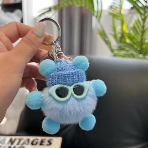 GOODOO คนรักการรัก จี้ขนกระต่ายเอลฟ์เร็กซ์ ดีไอวาย คาวาอิ จี้กระเป๋าสร้างสรรค์ อุปกรณ์เสริมกระเป๋า แฟชั่นสำหรับผู้หญิง พวงกุญแจคู่รัก