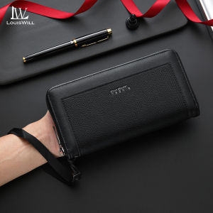 LouisWill Fashion Long Wallet Business Wallet Mens Texture PU Leather Long Wallet Multi-Card Position Multi-Functional Wallet Large Capacity Purse ID Credit Cards Holders Handbag Coin Pouch Coin Bag Business Wallets