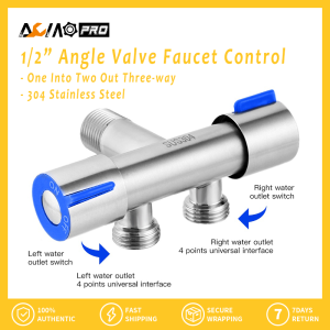 AumoPro 1 Chiếc Van Góc 304 "Bằng Thép Không Gỉ 1/2 Vòi Đa Năng Điều Khiển Một Thành Hai Ra Ba Chiều Van Vòi Nước Hai Công Dụng Cho Nhà Vệ Sinh Máy Giặt Đa Năng