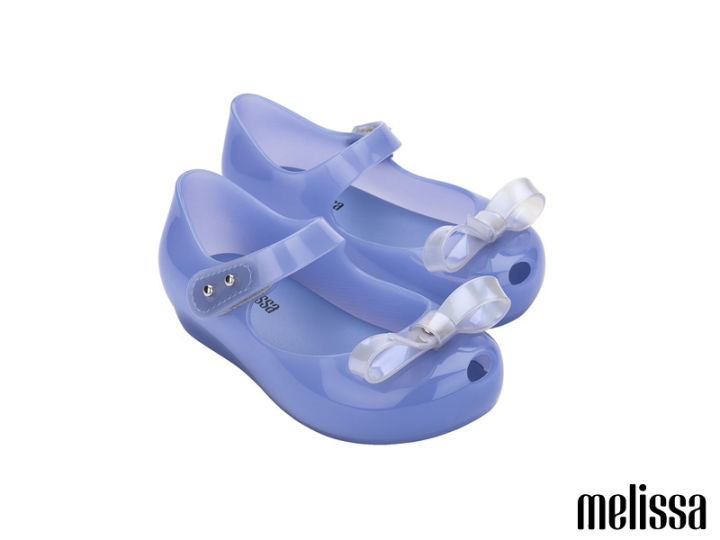 Mini Melissa Ultragirl Bow IV BB Babies Flats Blue Ballet Shoes