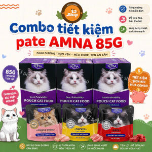 combo 12 - 24 -36 gói pate AMNA (Bổ sung dầu cá biển sâu & Omega-3 ) dành cho mèo - T3 PETS SHOP