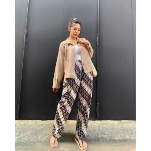 Celana Panjang Wanita Dewasa Motif Batik Modern Harian santai