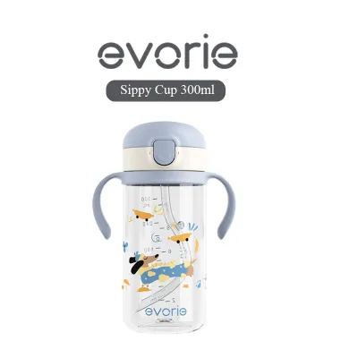Evorie Tritan Kids Straw Water Bottle Mug 300mL |Sausage Prince | For Kids & Toddlers