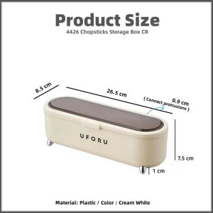 Johor Seller | Kitchen Chopsticks Fork Spoon Storage Box Organizer Drainer Holder With Lid Cover/Bekas Simpanan Sudu garfu/筷子收纳盒