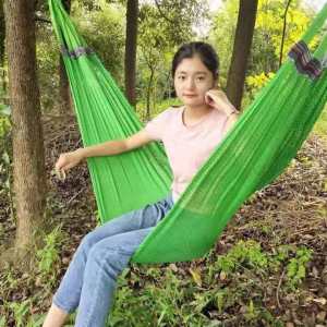 Happy Mall COD Duyan Anti-Rollover Ice Silk Mesh Hammock Outdoor Sleeping Single Double Hammock