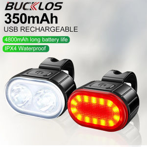 BUCKLOS Bike Light Set Rechargeabl Waterproof Bike Headlight USB MTB Tail Light Bicycle Parts