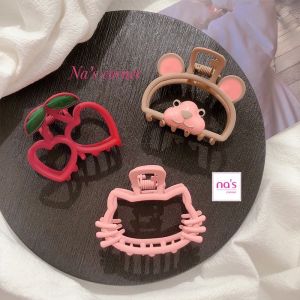 Kẹp tóc bằng kim loại hình gấu kitty cherry nhiều kiểu xinh xắn dành cho nữ