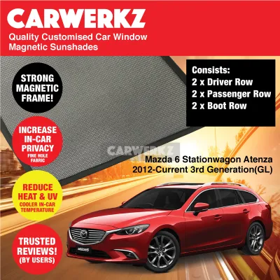 Customised Window Magnetic Sunshades for Mazda 6 Atenza 2012-Current 3rd Generation (GL) Japan Stationwagon