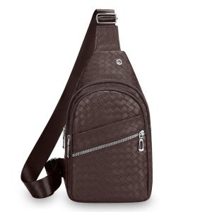 Retro Leather Mens Chest Backpack Waterproof Shoulder mens outdoor Leisure Sports crossbody bag