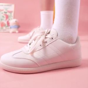 【Sales volume:17K+】Corolla Womens White & Pink Sneakers - Lightweight Work Shoes PU material Athletic Casual Footwear