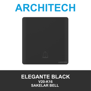Architech Elegante Black V20-K16 Black Sakelar - Saklar Bel