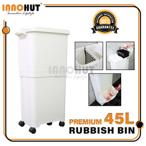 Innohut 45L Large Capacity Waste Sorting Bin Dry And Wet Recycle Bin Rubbish Bin