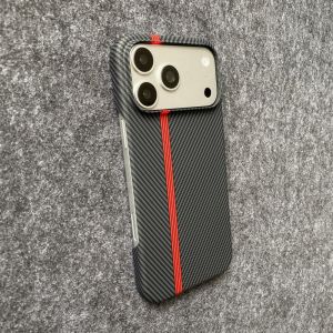 Slim Carbon Fiber Kevlar Track Texture Phone Case For iPhone 17 Air 16 15 14 13 12 Plus Pro Max Half Frame Frosted Bumper Cover