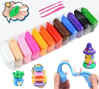 2PCS [12 WARNA] Clay Polymer Super Light 12pcs |Mainan Set Lilin Plastisin| Mainan Kerajinan Tangan Anak