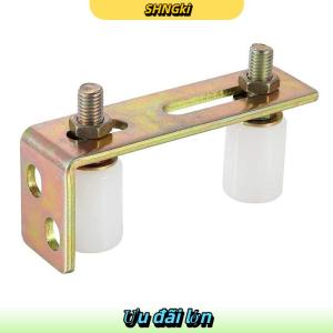SHNGki 1 Bộ hướng dẫn bánh xe Patio cửa theo dõi hướng dẫn con lăn cửa trượt hướng dẫn con lăn với l-trụ cột Khung điều chỉnh đôi Nylon con lăn