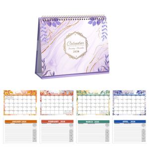 STVML Creative 2026 Calendar Portable Thick Paper Standing Flip Calendar Table Planner To Do List Time Manegement Organizers School Office Supplies