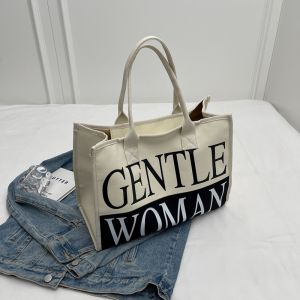 Gentle Women Tote Bag 2023 Simple Canvas Shoulder Bag Large Capacity Tote Bag Large Bag Sling Bag Thailand Bag