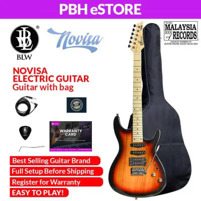 BLW Novisa 24 Fret Ibanez Style Electric Guitar Package