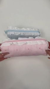 CuddleCove Lace Bow Pencil Case Korean Style Large Capacity Embroidery Pencil Pouch Stationery Bag Gift Student