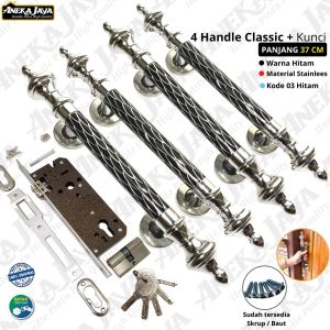 Gagang pintu kunci rumah 37 cm sisik naga / handle pintu minimalis / handle pintu minimalis set kunci / gagang pintu / tarikan pintu terbaru / Pegangan pintu rumah / gagang pintu rumah 2 pintu satu set