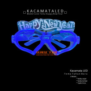 kacamata hppy new yearcled nyala  / kacamata happy new year / kacamata led tahun baru