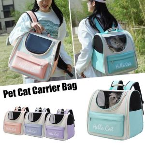 CUTE ELVES Creative Pet Backpack Carrier Breathable Waterproof Pet Carry Backpack Mesh Vent Transparent Window Travel Puppy Bags Cat Supplies