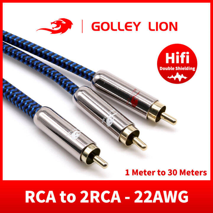 Golley Lion Hifi Subwoofer Cable Rca To Dual Rca Splitter Y Cable For