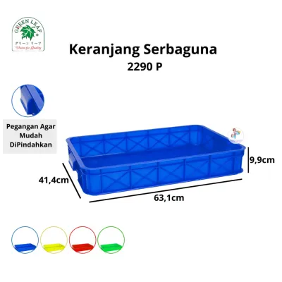 Keranjang Industri Container Box 2290 P Storage Box Multifungsi Green Leaf